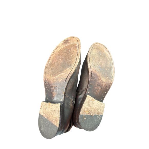 Frye Brown Zip Up Melissa Button Leather Harness Equestrian Riding Boots Size 9 - Picture 9 of 9